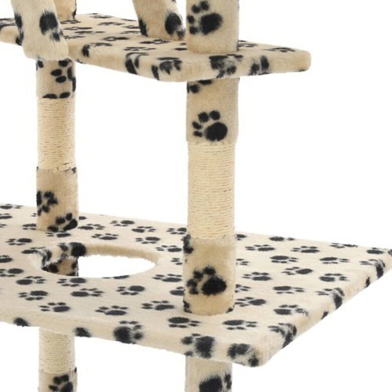 Árbol rascador para gatos color Beige Huellas, , large image number null