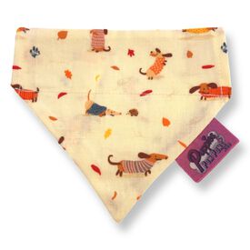 Puppies & Pom Poms Bandana de otoño para perros salchicha