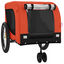 vidaXL Remolque bicicleta para perros hierro tela Oxford naranja negro, , large indicador imagen numero 3