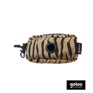 Gotoo Porta bolsas estampado tigre marrón para perros