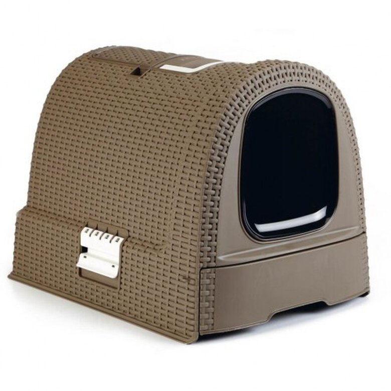 Caja cubierta de arena para gatos color Marrón, , large image number null