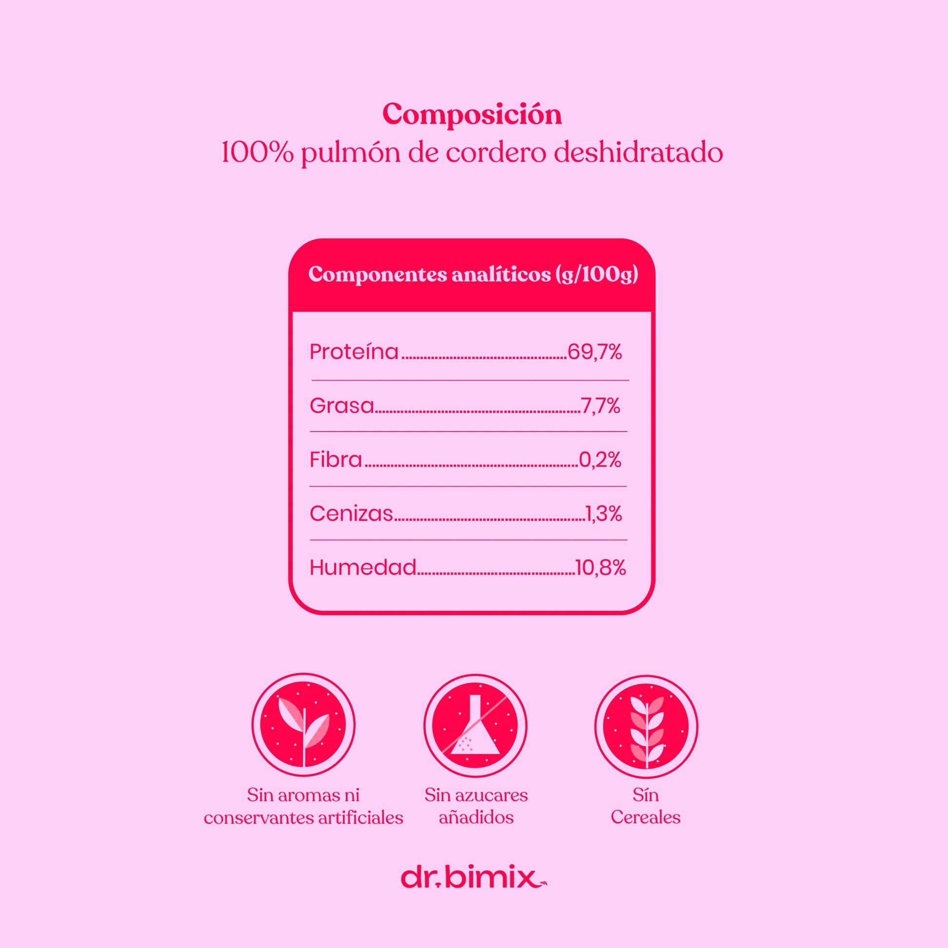 dr. bimix Pulmones de Cordero para Perros Snack Natural 100g, , large Imagen numero 5