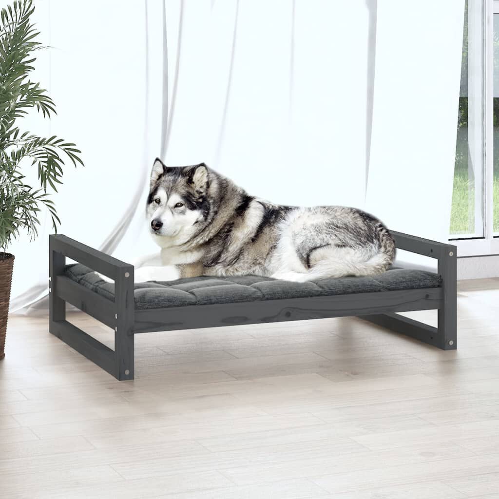VidaXL Estructura fina cama de madera gris para perros thumbnail