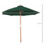 Outsunny Sombrilla Parasol con Poste Desmontable de Madera &Aacute;ngulo Ajustable Ventilaci&oacute;n Sistema de Polea para Exterior Jard&iacute;n Patio Piscina Terraza &Oslash;257x253 cm Verde Oscuro, , large indicador imagen numero 3