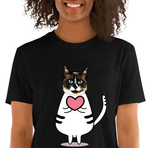 Mascochula camiseta mujer enamorao personalizada con tu mascota negro thumbnail