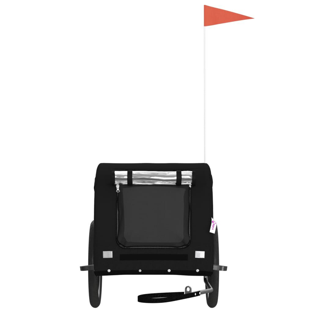 vidaXL Remolque de bicicleta para perros hierro y tela Oxford negro, , large Imagen numero 7