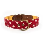 Collar Nana hecho a mano para perros color Rojo/Estrellas Blancos, , large image number null