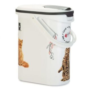Almacenador de comida con asa para gatos color Blanco