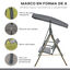 Outsunny Columpio Balancín Jardín de 3 Plazas con Techo Parasol Ajustable Respaldo Transpirable y Marco de Acero para Terraza Balcón Exterior 175x118x159 cm Gris, , large indicador imagen numero 4