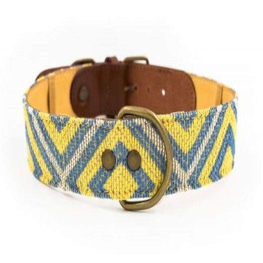 Collar Scud  hecho a mano para perros color Azul/Crema, , large image number null