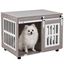 COSTWAY Jaula para Perros con Mesa Auxliar, Casa para Perros Interior con Puerta Corrediza, Mueble Jaula para Mascotas Medianas y Grandes, Capacidad hasta 30 kg, 80 x 56 x 62,5 cm, Gris, , large indicador imagen numero 1