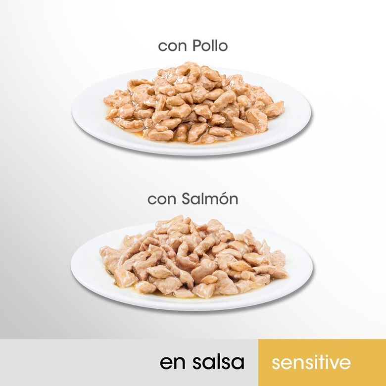 Perfect Fit Adult Sensitive Sterelized Pollo y Salmón sobre en salsa para gatos thumbnail