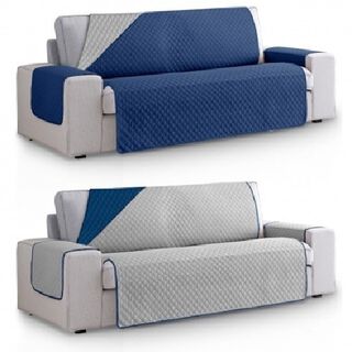 Vipalia cubre sofás rombos azul y gris para mascotas