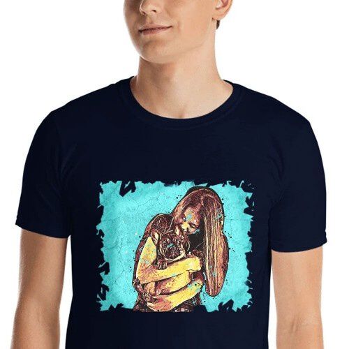 Mascochula camiseta hombre graffiti personalizada con tu mascota azul marino thumbnail