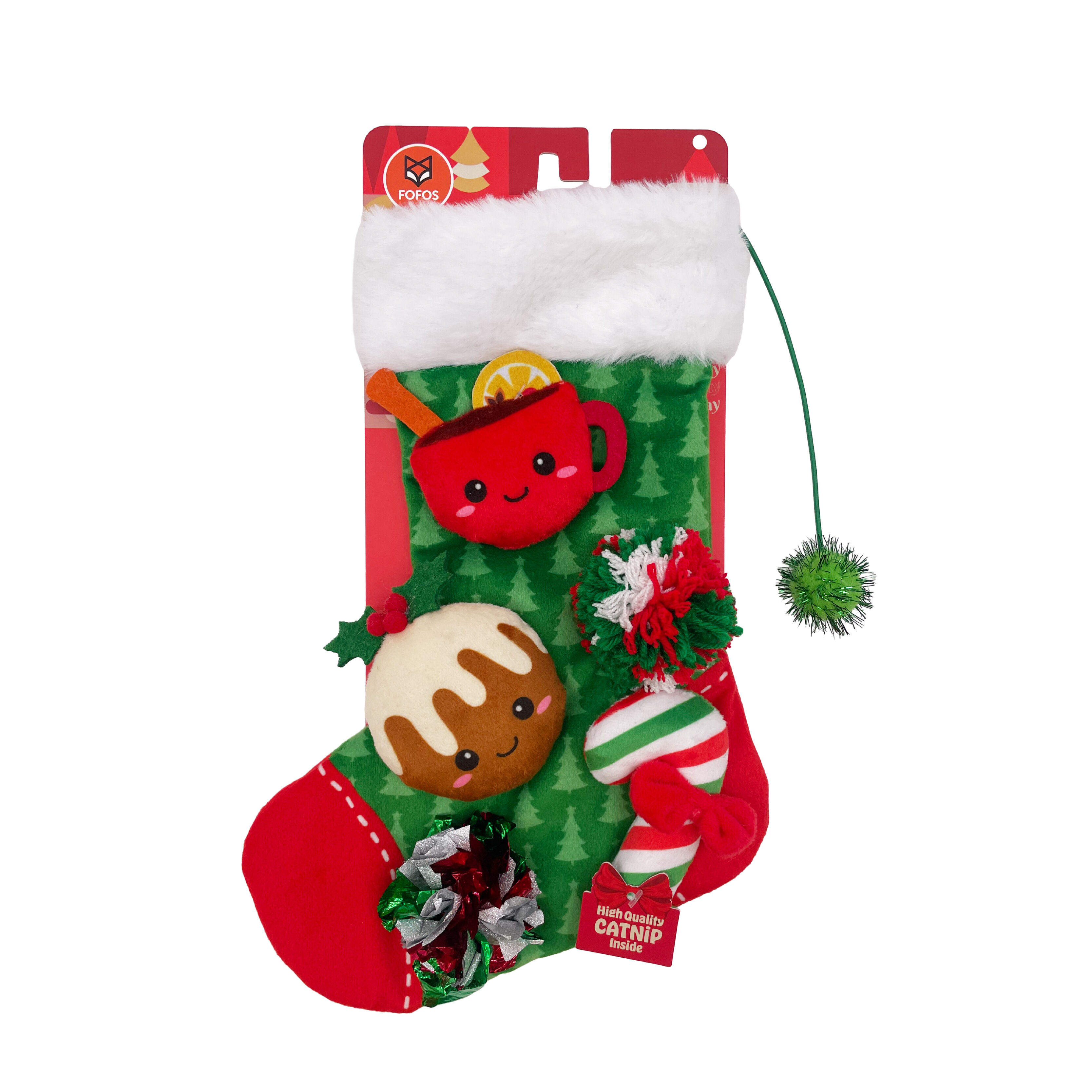 FOFOS | Calcet&iacute;n de Navidad con 6 Juguetes (Colecci&oacute;n de Navidad) &ndash; para Gatos, , large Imagen numero 1