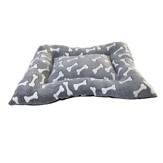Reino Mansidi Cama de Felpa Modelo A com diseño de Huesos para perros