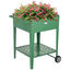 Outsunny Huerto Urbano Elevado con Ruedas Jardinera Exterior de Acero Galvanizado 64x55x79 cm con Estante y Asa Lateral para Cultivo Plantas Flores Verduras Verde, , large indicador imagen numero 1