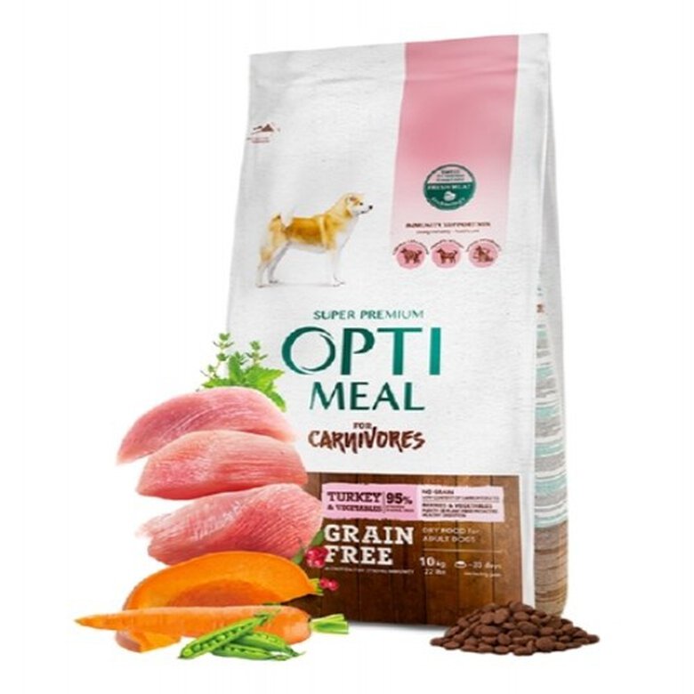 Optimeal sin cereales pienso seco para perros Pavo y Verduras, , large image number null