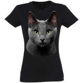 Camiseta Mujer Azul ruso color Negro
