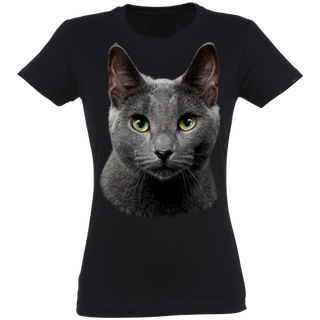 Camiseta Mujer Azul ruso color Negro