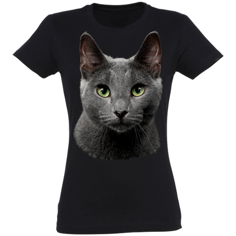 Camiseta Mujer Azul ruso color Negro