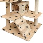 Rascador con poste de sisal para gatos color Beige Huellas, , large image number null
