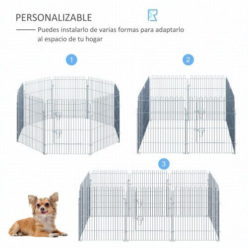 Parque para Cachorros PawHut color Plateado, , large Imagen numero 11