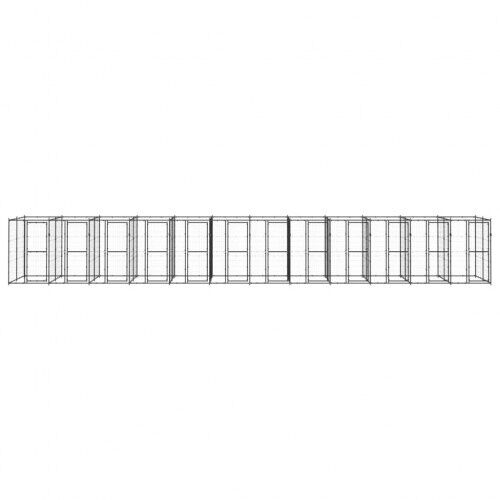 Vidaxl perrera con puertas de bisagra negro para perros thumbnail