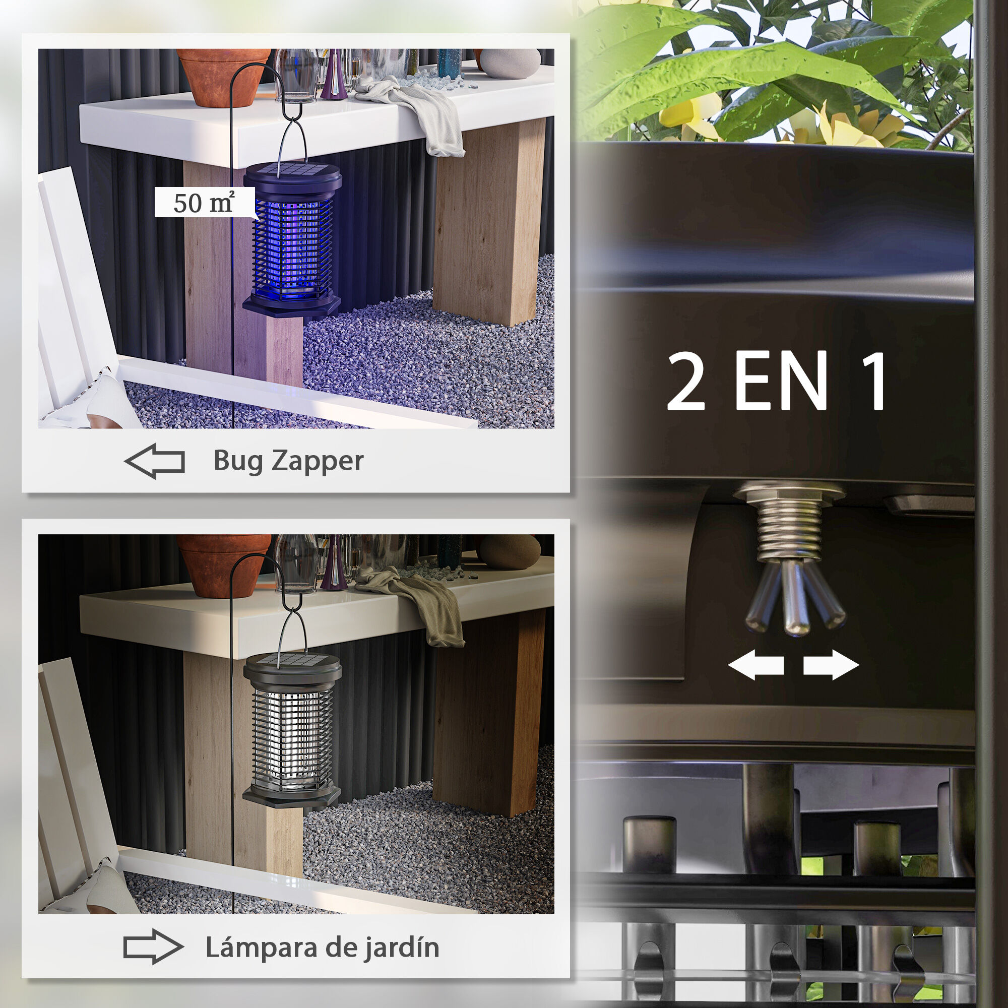 Outsunny Lámpara Antimosquitos Eléctrico Para Jardín thumbnail