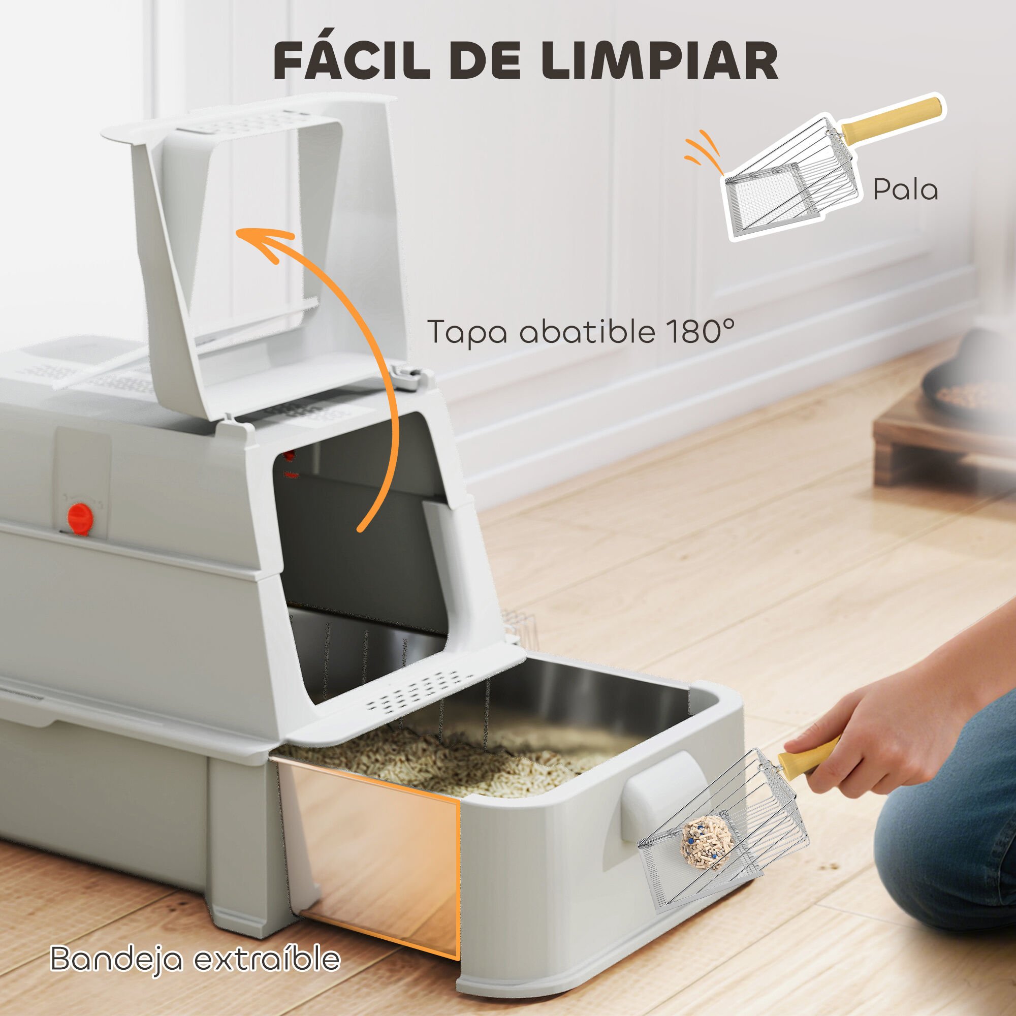 PawHut Arenero para Gatos Gris Claro thumbnail