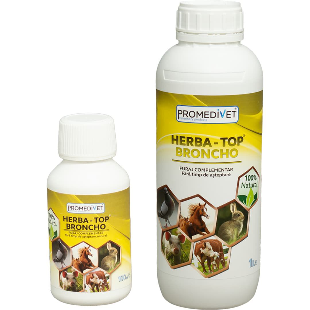 ROVETPHARMA Herba Top Broncho Tratamiento Natural para Resfriados y Afecciones Respiratorias para Gallinas