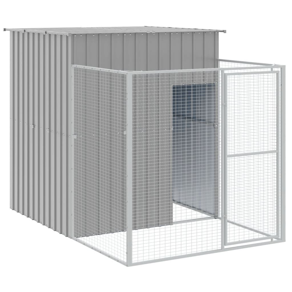 vidaXL Caseta perro corral acero galvanizado gris claro 165x1271x181cm, , large Imagen numero 10