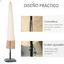 Outsunny Funda para Sombrilla de Jardín Impermeable de Tela Oxford 600D Ø60x190 cm Funda Protectora de Parasol con Banda Elástica y Cremallera para Patio Terraza Exterior Beige, , large indicador imagen numero 5