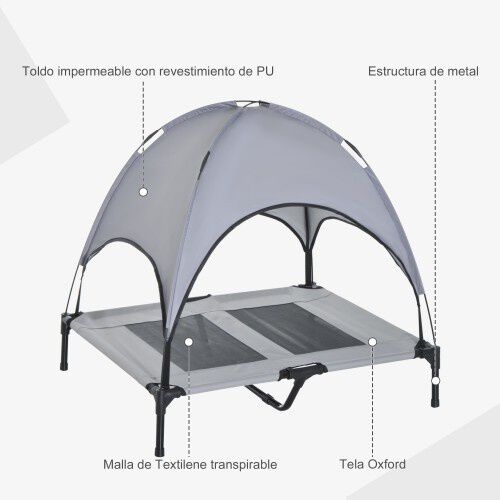 PawHut cama elevada con toldo para perros thumbnail