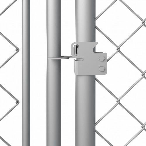 vidaXL Perrera de exterior grande plateada para perros thumbnail