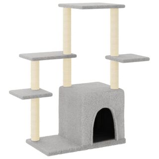 VidaXL Árbol Rascador con postes de sisal color gris claro para gatos