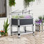 Outsunny Huerto Urbano Elevado de Aluminio 78,5x61x99,5 cm Macetero con Cubierta de Policarbonato Techos Abatibles y Estante Inferior para Cultivos Planta Flores Gris, , large indicador imagen numero 2