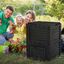 Outsunny Compostador Capacidad de 300L Compostera Orgánica para Producción Abono de Jardín Exterior con 48 Respiraderos 60,5x60,5x81,5 cm Negro, , large indicador imagen numero 2