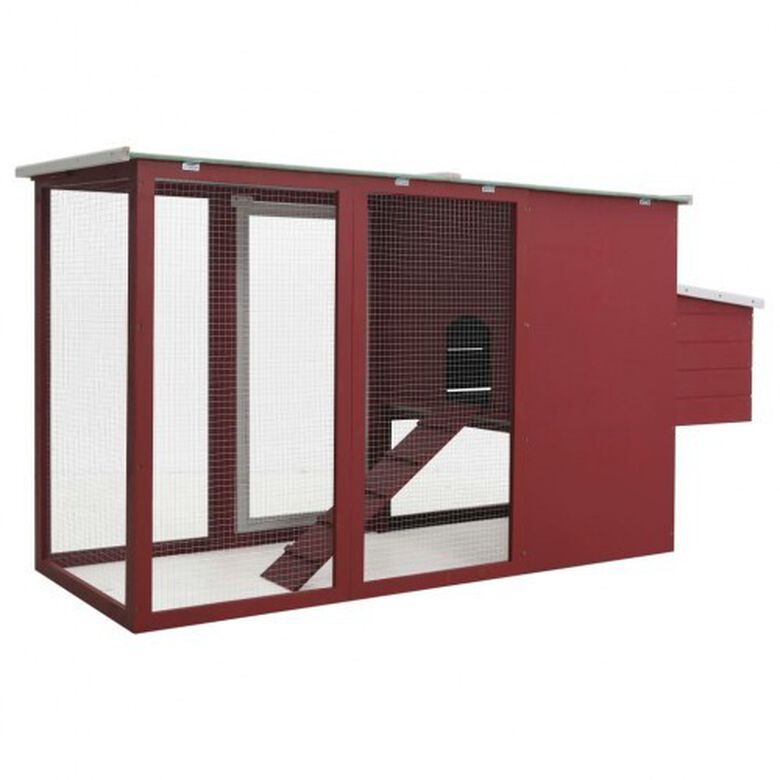 Gallinero de exterior con caja nido para gallinas color Rojo thumbnail