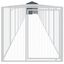 vidaXL Caseta perros con tejado acero galvanizado gris 117x609x123 cm, , large indicador imagen numero 6