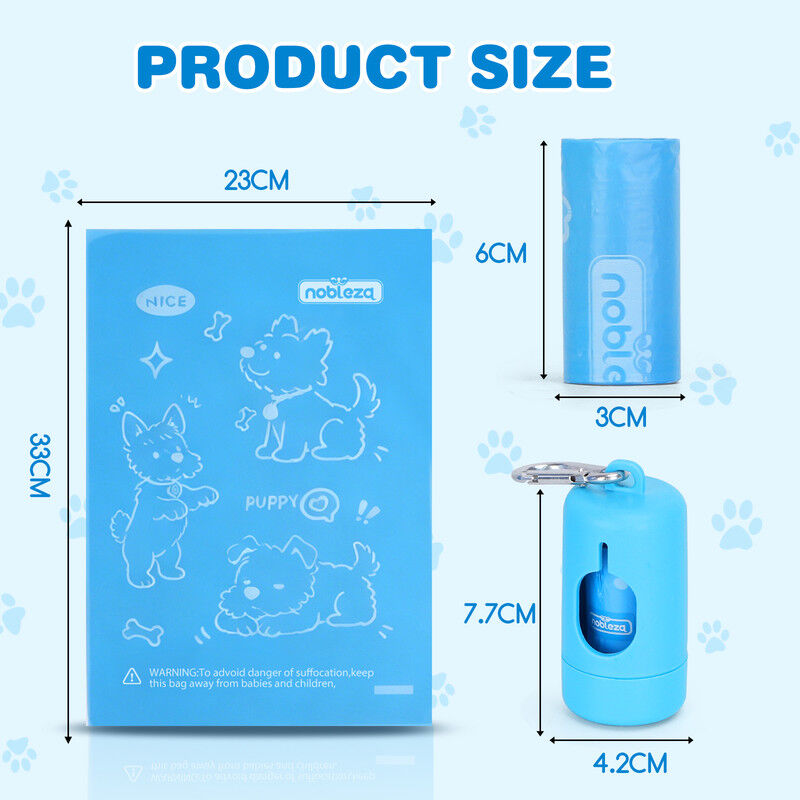 Nobleza Bolsas Caca Perro Pack de Bolsas para Excrementos de Perros con Dispensador Port&aacute;til, Antifugas y Ultrarresistentes, N&uacute;cleo de Papel Ecol&oacute;gico, , large Imagen numero 2