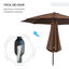Outsunny Sombrilla de Jardín Ø295x250 cm con Manivela Parasol Exterior con Mecanismo de Inclinación y Poste Desmontable de Metal para Terraza Piscina Patio Café, , large indicador imagen numero 5