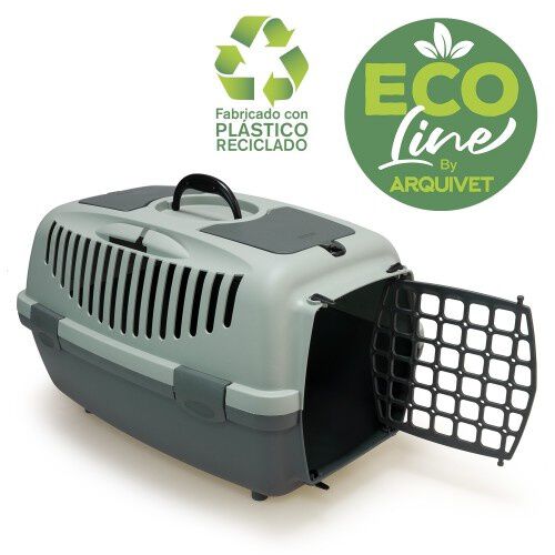 Arquivet ecoline transport&iacute;n de pl&aacute;stico reciclado gris para mascotas, , large Imagen numero 3
