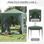 Outsunny Carpa Plegable Gazebo 2x2 m Cenador de Jardín con 4 Paredes Laterales Tela Oxford 2 Puertas 2 Ventanas y Bolsa de Transporte Impermeable para Exterior Terraza Camping Fiestas Verde, , large indicador imagen numero 4