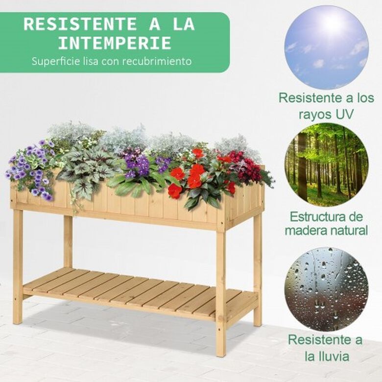 Jardinera elevada para jardín color Madera Natural thumbnail