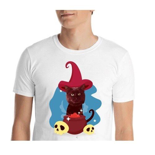 Mascochula camiseta hombre el brujo personalizada con tu mascota blanco thumbnail