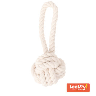 Tootoy! Pull Natural Rope Ball pelota de cuerda con asa para perros