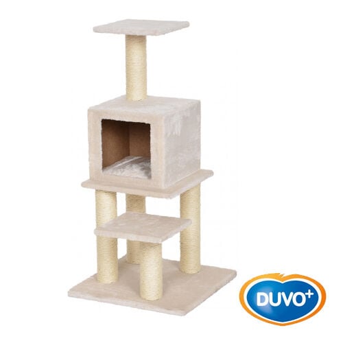 Duvo Angele poste rascador con cueva beige para gatos