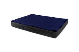 Gauty Cama Redonda Tela Impermeable y pelo gris y azul para Perros y Gatos 