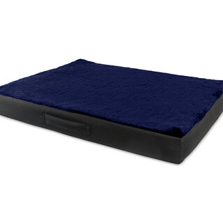 Gauty Cama Redonda Tela Impermeable y pelo gris y azul para Perros y Gatos 